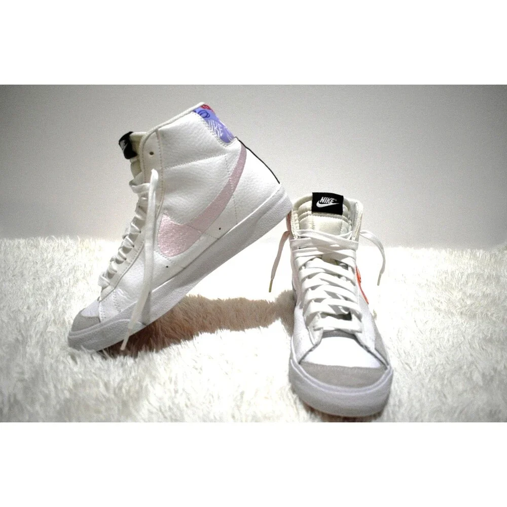 Nike Blazer Mid ’77 Vintage White Leather & Double Swoosh (DJ0265-100) - Size 7Y